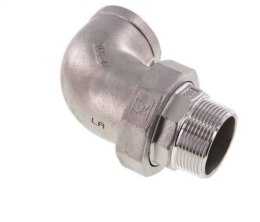 Conector acodado 90deg 1 1/2'' Macho R x Hembra Rp Junta cónica de acero inoxidable 16bar (224.8psi)