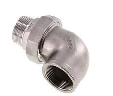 Conector acodado 90deg 1 1/2'' Macho R x Hembra Rp Junta cónica de acero inoxidable 16bar (224.8psi)