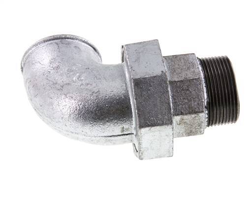 Racor de unión acodado 90deg 1 1/2'' Macho R x Hembra Rp Hierro Fundido Junta Plana Centellen 25bar (351.25psi)