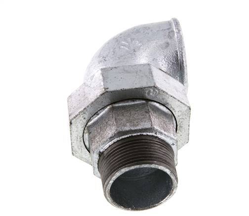 Racor de unión acodado 90deg 1 1/2'' Macho R x Hembra Rp Hierro Fundido Junta Plana Centellen 25bar (351.25psi)