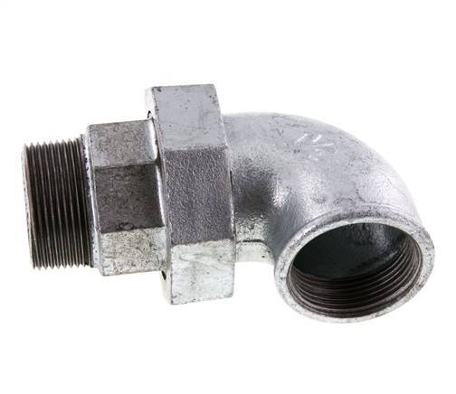 Racor de unión acodado 90deg 1 1/2'' Macho R x Hembra Rp Hierro Fundido Junta Plana Centellen 25bar (351.25psi)