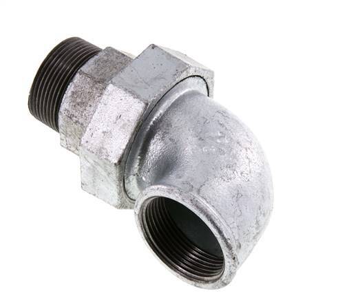 Racor de unión acodado 90deg 1 1/2'' Macho R x Hembra Rp Hierro Fundido Junta Plana Centellen 25bar (351.25psi)