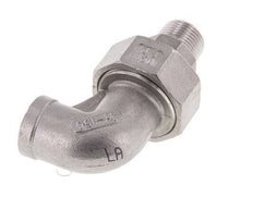 Racor de unión acodado 90deg 3/8'' Macho R x Hembra Rp Acero inoxidable Junta plana PTFE 16bar (224.8psi)
