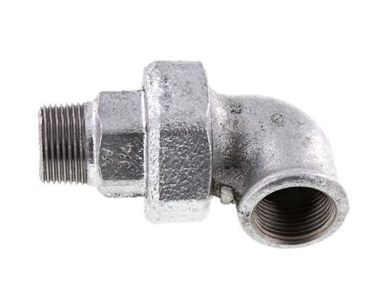 Racor de unión acodado 90deg 3/4'' Macho R x Hembra Rp Hierro Fundido Junta Plana Centellen 25bar (351.25psi)