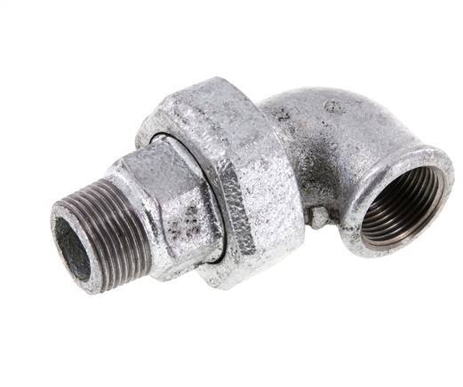 Racor de unión acodado 90deg 3/4'' Macho R x Hembra Rp Hierro Fundido Junta Plana Centellen 25bar (351.25psi)