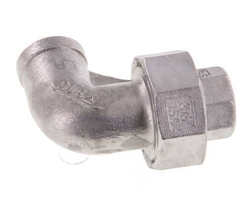 Conector de unión de 90 grados Rp3/8'' hembra de acero inoxidable con junta cónica 16bar (224.8psi)