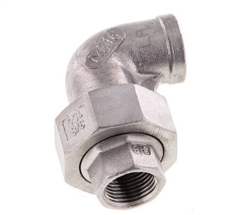Conector de unión de 90 grados Rp3/8'' hembra de acero inoxidable con junta cónica 16bar (224.8psi)