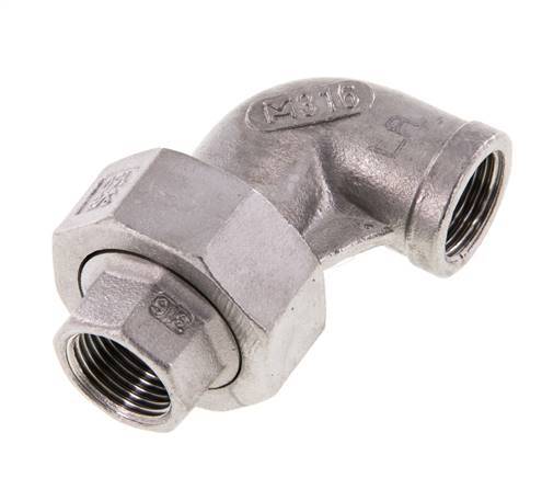 Conector de unión de 90 grados Rp3/8'' hembra de acero inoxidable con junta cónica 16bar (224.8psi)