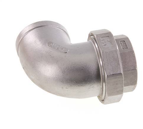 Conector de unión de 90 grados Rp2'' hembra de acero inoxidable con junta cónica 16bar (224,8psi)