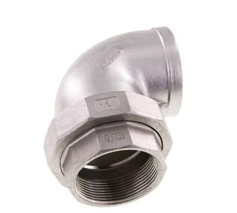 Conector de unión de 90 grados Rp2'' hembra de acero inoxidable con junta cónica 16bar (224,8psi)