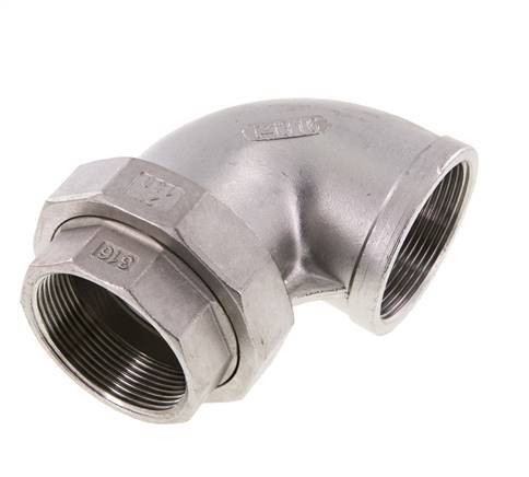 Conector de unión de 90 grados Rp2'' hembra de acero inoxidable con junta cónica 16bar (224,8psi)