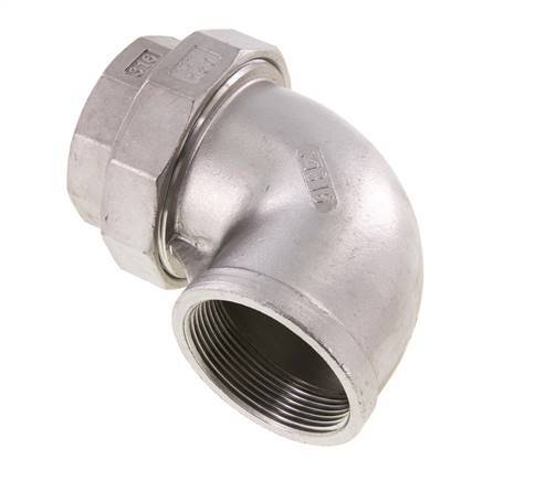 Conector de unión de 90 grados Rp2'' hembra de acero inoxidable con junta cónica 16bar (224,8psi)