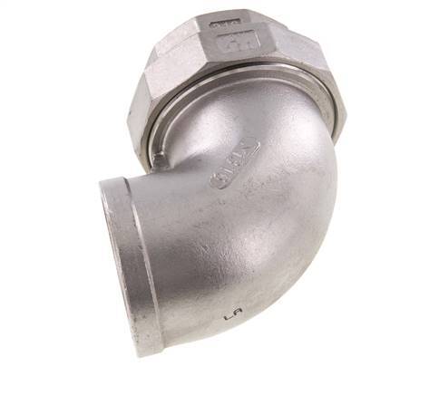 Conector de unión de 90 grados Rp2'' hembra de acero inoxidable con junta cónica 16bar (224,8psi)