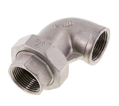 Conector de unión de 90 grados Rp1'' hembra de acero inoxidable con junta cónica 16bar (224.8psi)