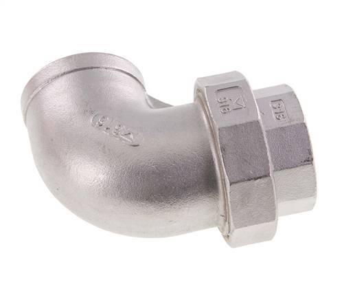 Conector de unión de 90 grados Rp1 1/2'' hembra de acero inoxidable con junta cónica 16bar (224.8psi)