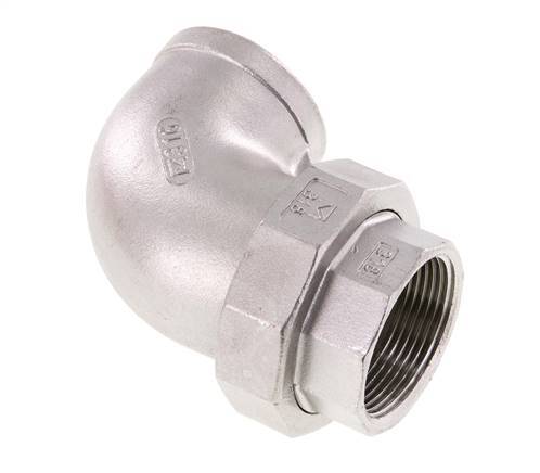 Conector de unión de 90 grados Rp1 1/2'' hembra de acero inoxidable con junta cónica 16bar (224.8psi)