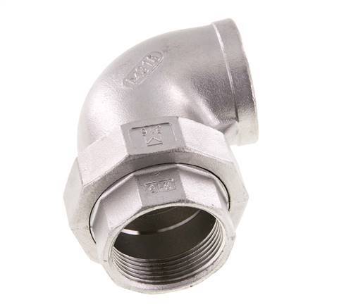 Conector de unión de 90 grados Rp1 1/2'' hembra de acero inoxidable con junta cónica 16bar (224.8psi)