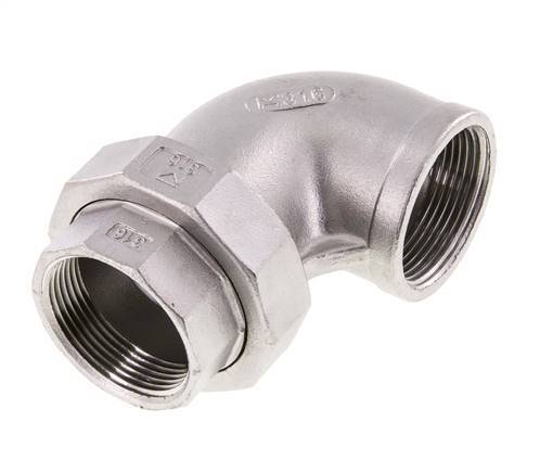 Conector de unión de 90 grados Rp1 1/2'' hembra de acero inoxidable con junta cónica 16bar (224.8psi)