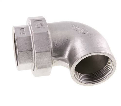 Conector de unión de 90 grados Rp1 1/2'' hembra de acero inoxidable con junta cónica 16bar (224.8psi)