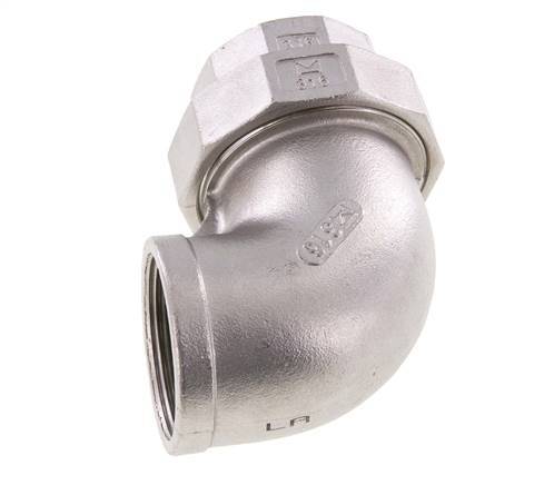Conector de unión de 90 grados Rp1 1/2'' hembra de acero inoxidable con junta cónica 16bar (224.8psi)