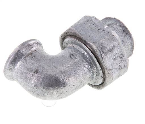 Conector de unión de 90 grados Rp1/2'' hembra de hierro fundido con junta cónica 25bar (351.25psi)