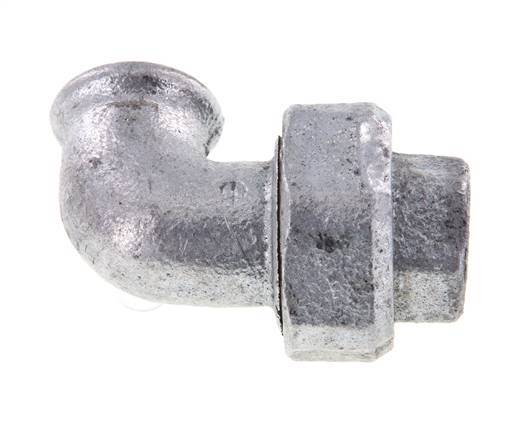 Conector de unión de 90 grados Rp1/2'' hembra de hierro fundido con junta cónica 25bar (351.25psi)
