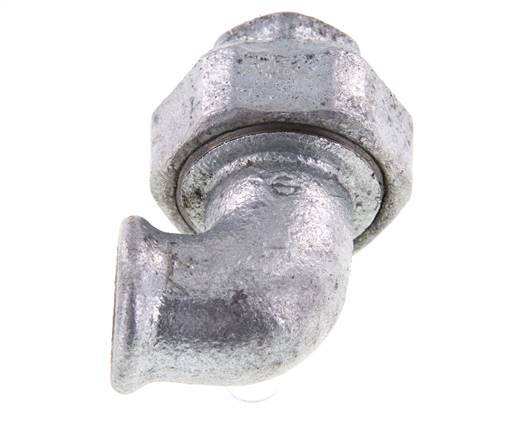 Conector de unión de 90 grados Rp1/2'' hembra de hierro fundido con junta cónica 25bar (351.25psi)