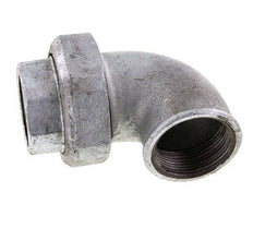 Conector de unión de 90 grados Rp1 1/2'' hembra de hierro fundido con junta cónica 25bar (351.25psi)