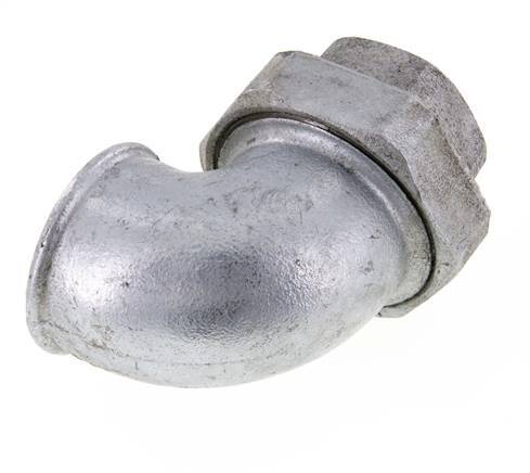 Conector de unión de 90 grados Rp2'' hembra de hierro fundido con junta cónica 25bar (351.25psi)