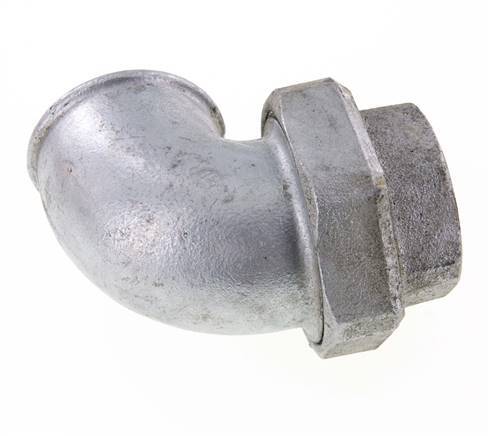 Conector de unión de 90 grados Rp2'' hembra de hierro fundido con junta cónica 25bar (351.25psi)