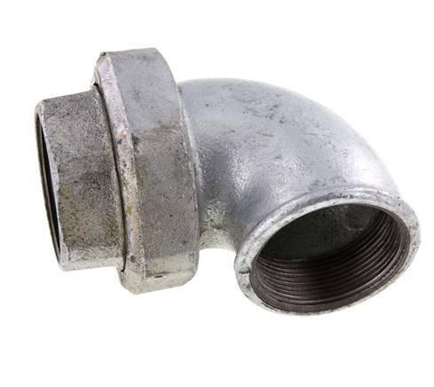 Conector de unión de 90 grados Rp2'' hembra de hierro fundido con junta cónica 25bar (351.25psi)