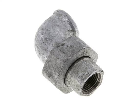 Conector de unión de 90 grados Rp3/8'' hembra de hierro fundido con junta cónica 25bar (351.25psi)