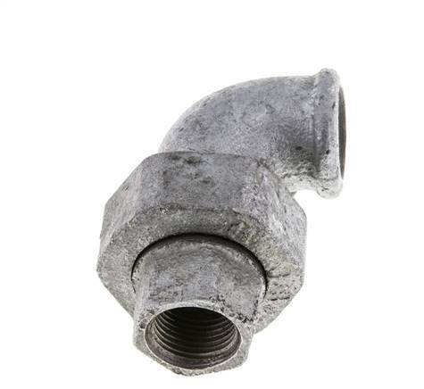 Conector de unión de 90 grados Rp3/8'' hembra de hierro fundido con junta cónica 25bar (351.25psi)