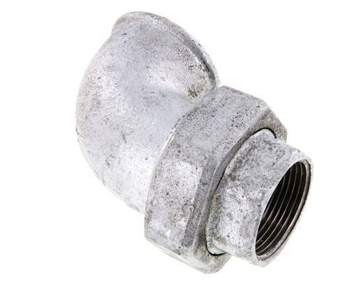 Conector de unión de 90 grados Rp1 1/4'' hembra de hierro fundido con junta cónica 25bar (351.25psi)