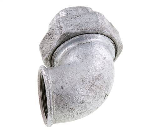 Conector de unión de 90 grados Rp1 1/4'' hembra de hierro fundido con junta cónica 25bar (351.25psi)