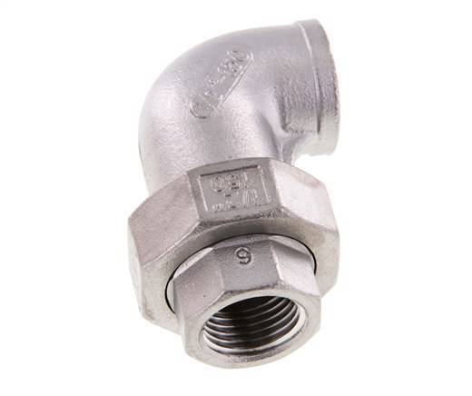 Conector de unión de 90 grados Rp1/2'' hembra de acero inoxidable con junta cónica 16bar (224.8psi)