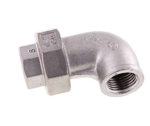 Conector de unión de 90 grados Rp1/2'' hembra de acero inoxidable con junta cónica 16bar (224.8psi)