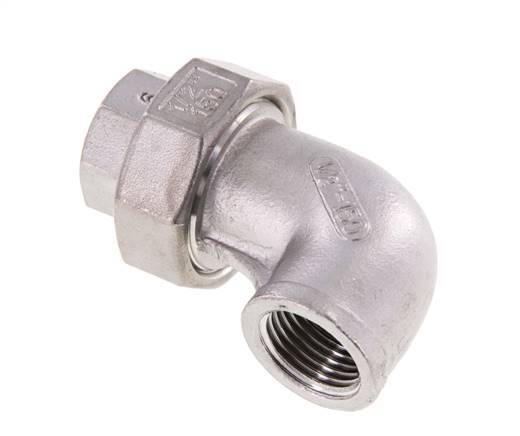 Conector de unión de 90 grados Rp1/2'' hembra de acero inoxidable con junta cónica 16bar (224.8psi)