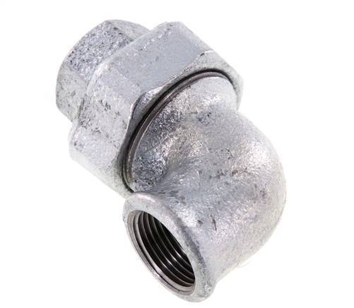 Conector de unión de 90 grados Rp3/4'' hembra de hierro fundido con junta cónica 25bar (351.25psi)