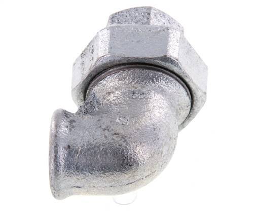 Conector de unión de 90 grados Rp3/4'' hembra de hierro fundido con junta cónica 25bar (351.25psi)