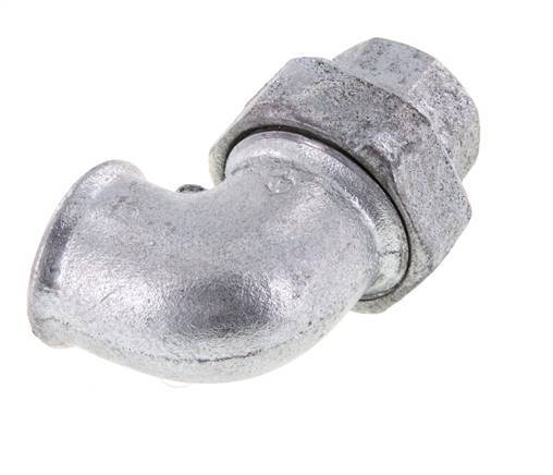 Conector de unión de 90 grados Rp1'' hembra de hierro fundido con junta cónica 25bar (351.25psi)