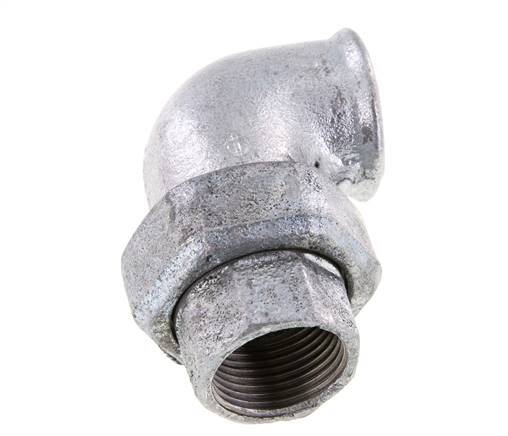 Conector de unión de 90 grados Rp1'' hembra de hierro fundido con junta cónica 25bar (351.25psi)