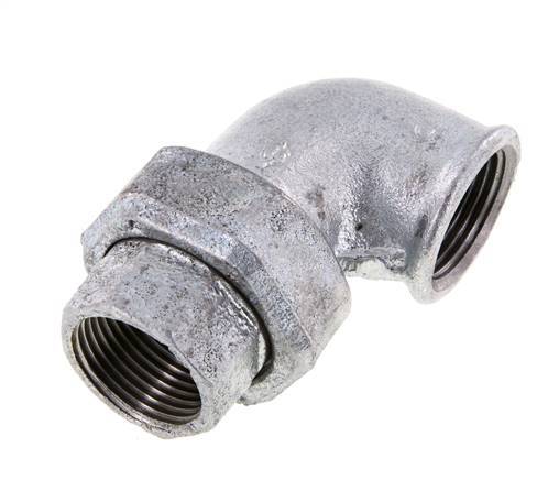 Conector de unión de 90 grados Rp1'' hembra de hierro fundido con junta cónica 25bar (351.25psi)