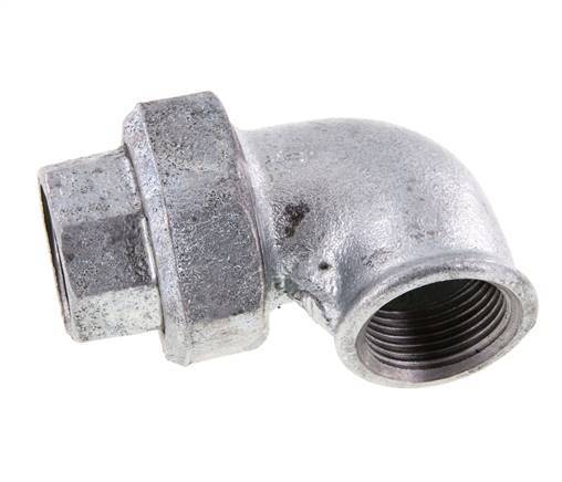 Conector de unión de 90 grados Rp1'' hembra de hierro fundido con junta cónica 25bar (351.25psi)
