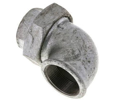 Racor de unión acodado 90deg Rp2'' hembra hierro fundido junta plana centellen 25bar (351.25psi)