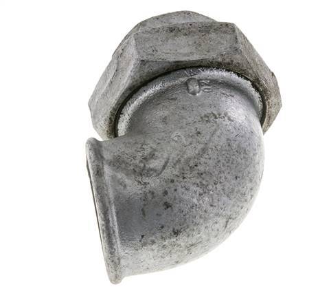 Racor de unión acodado 90deg Rp2'' hembra hierro fundido junta plana centellen 25bar (351.25psi)