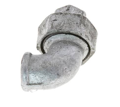 Racor de unión acodado 90deg Rp3/8'' hembra hierro fundido junta plana centellen 25bar (351.25psi)