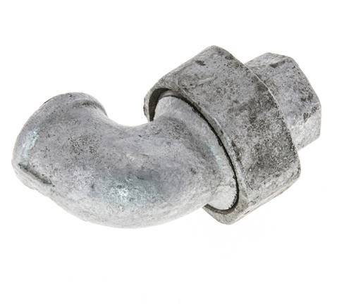 Racor de unión acodado 90deg Rp3/8'' hembra hierro fundido junta plana centellen 25bar (351.25psi)