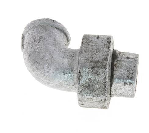 Racor de unión acodado 90deg Rp3/8'' hembra hierro fundido junta plana centellen 25bar (351.25psi)