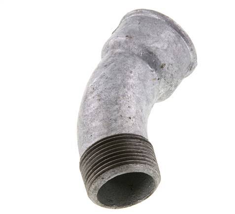 Racor codo 45deg R1 1/4'' Macho x Rp1 1/4'' Hembra Hierro fundido 25bar (351.25psi)